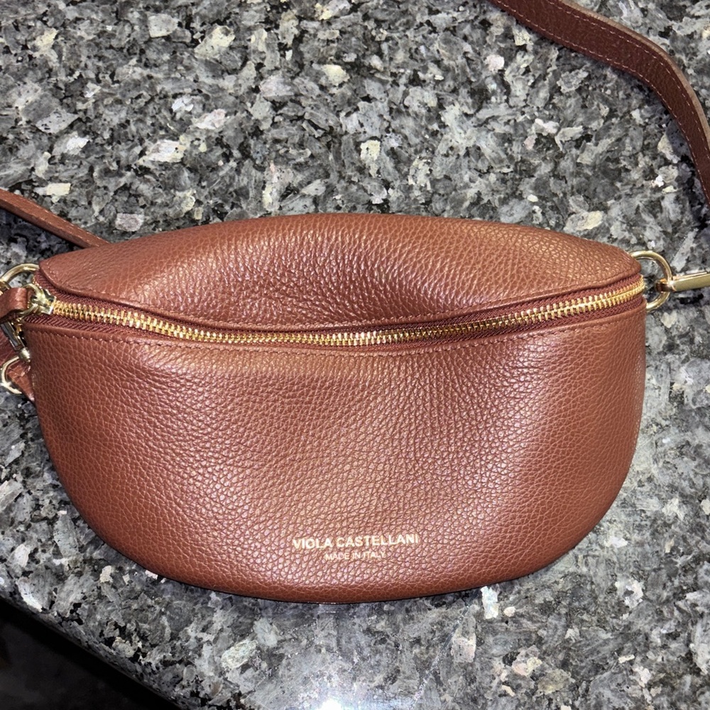 Viola Castellani Brown Leather Crossbody Bag